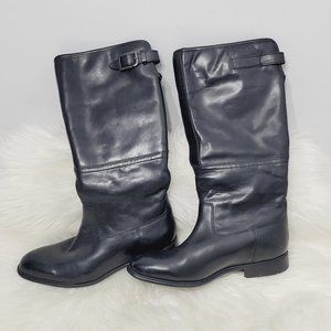 Rockport | Womens Sherpa Fleece Lined Leather Boots Adjustable Strap Mid Calf 7
